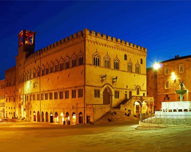 Palacio De Los Priores Perugia Italy Diamond Paintings