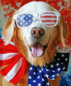 Patriotic Dog Diamond Paintings