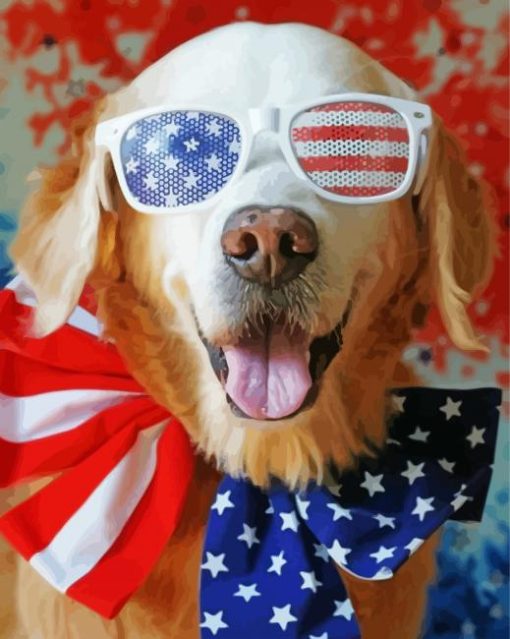 Patriotic Dog Diamond Paintings