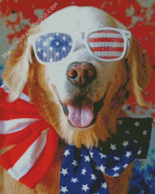 Patriotic Dog Diamond Paintings