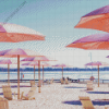 Pink Umbrellas In Toronto Beach Diamond Paintings