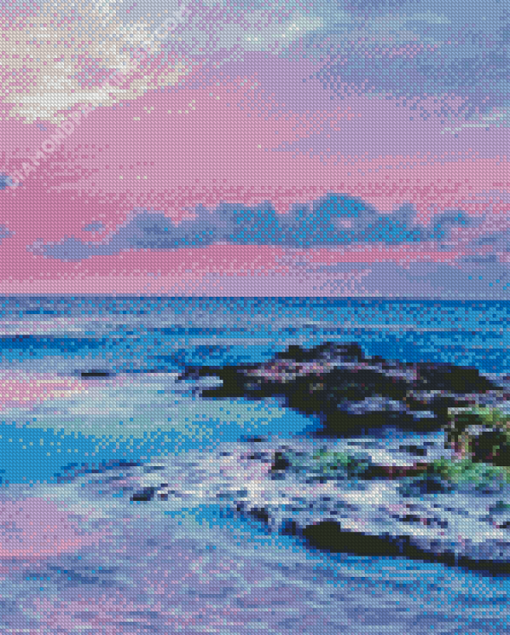 Pink Sky Sea Diamond Paintings