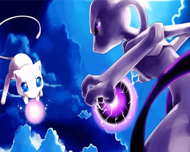 Pokemon Mewtwo And Mew Diamond Paintings