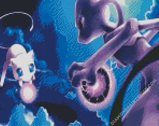 Pokemon Mewtwo And Mew Diamond Paintings