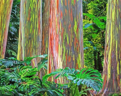 Rainbow Eucalyptus Trees Diamond Paintings