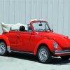 Red Vw Super Beetle Convertible Car Diamond Paintings