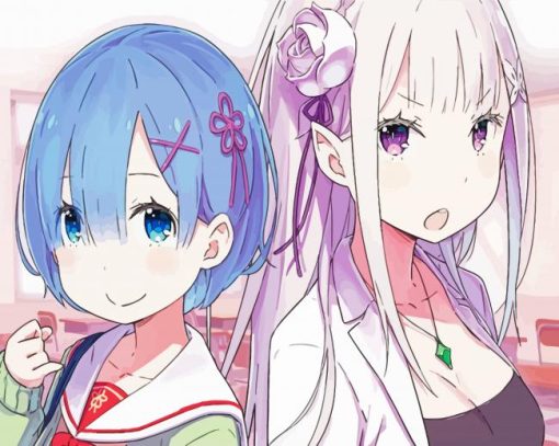 Rezero Anime Girls Diamond Paintings