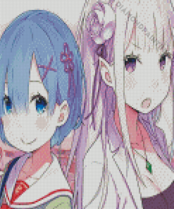 Rezero Anime Girls Diamond Paintings