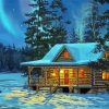 Snow Cabin Diamond Paintings