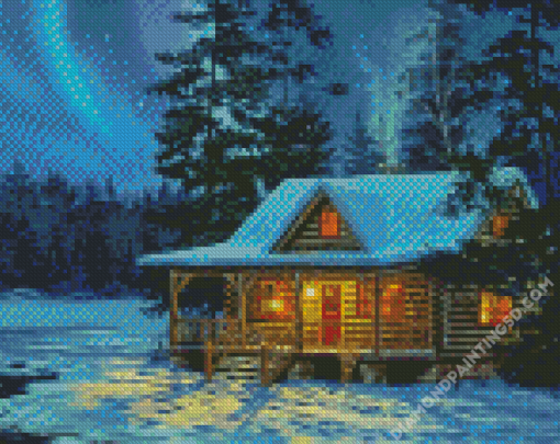 Snow Cabin Diamond Paintings