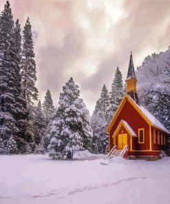 Snow Church Diamond Paintings