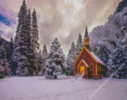 Snow Church Diamond Paintings