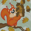 Squirrel Gathers Acorns Diamond Paintings