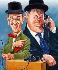 Stan And Ollie Caricature Art Diamond Paintings