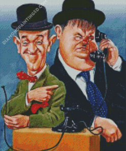 Stan And Ollie Caricature Art Diamond Paintings