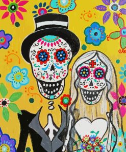 Sugar Skull Wedding Couple Love Diamond Paintings