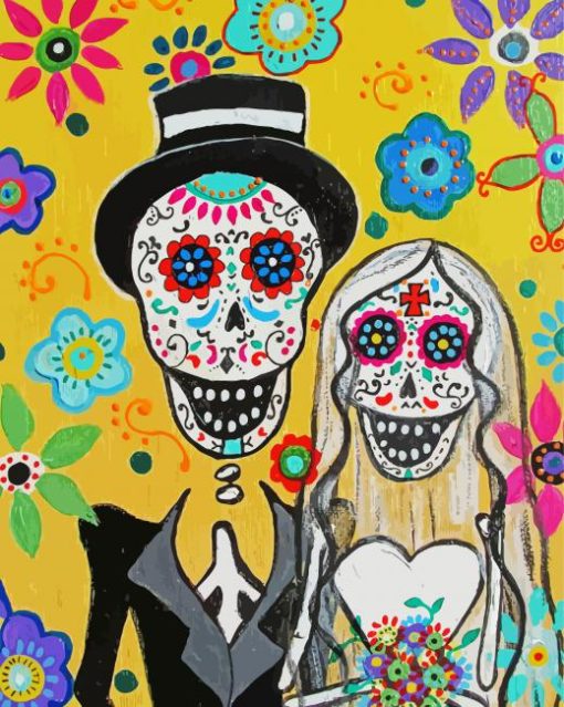 Sugar Skull Wedding Couple Love Diamond Paintings