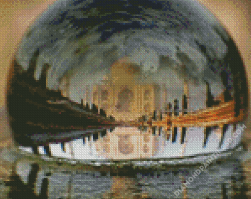 Taj Mahal Glass Globe Reflection Diamond Paintings