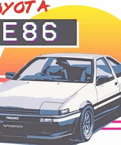 Toyota AE86 Illustration Art Diamond Paintings