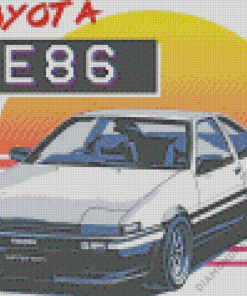 Toyota AE86 Illustration Art Diamond Paintings