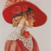 Victorian Woman In Hat Diamond Paintings