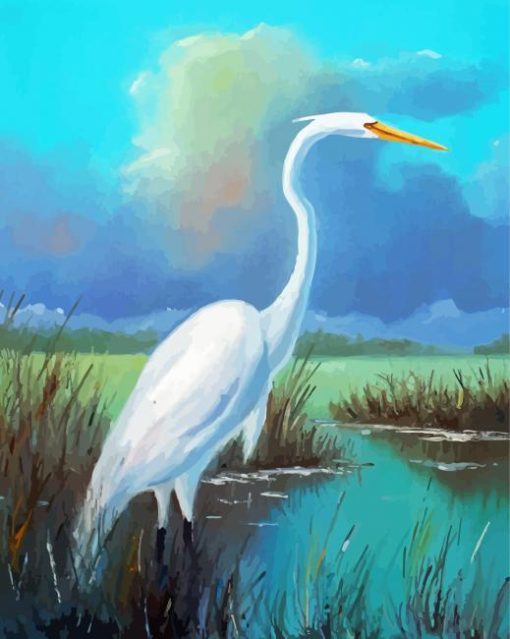 White Egret Diamond Paintings