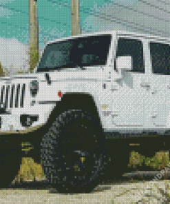 White Jeep Jku Diamond Paintings