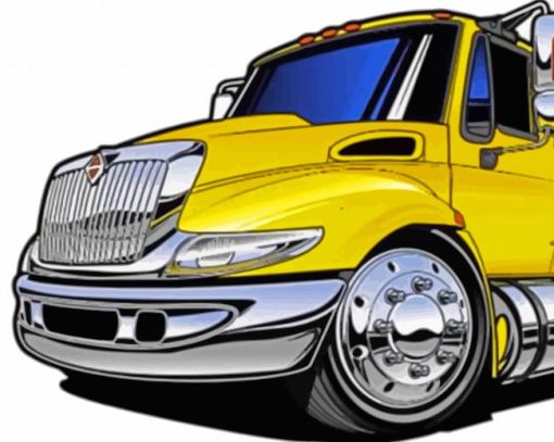 Yellow Tow Truck Diamond Paintings