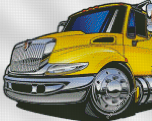 Yellow Tow Truck Diamond Paintings