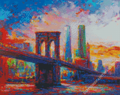 Aesthetic Abstract Colorful Bridge Diamond Paintings