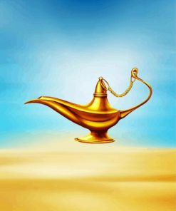 Aesthetic Golden Genie Lamp Diamond Paintings