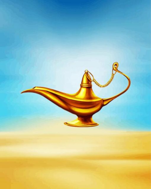 Aesthetic Golden Genie Lamp Diamond Paintings