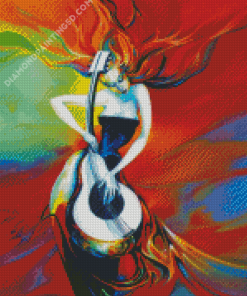 Aesthetic Lady Playing Music Diamond Paintings