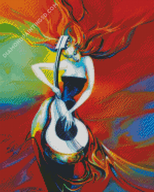 Aesthetic Lady Playing Music Diamond Paintings