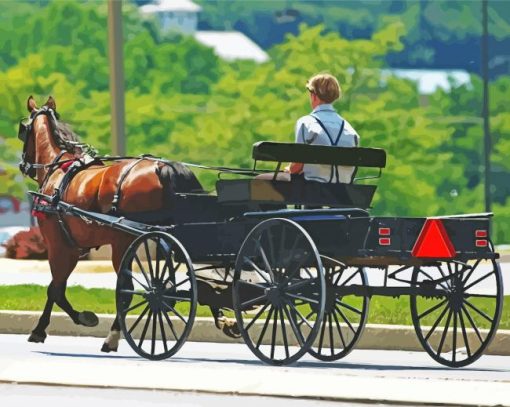 Amish Buggy Diamond Paintings