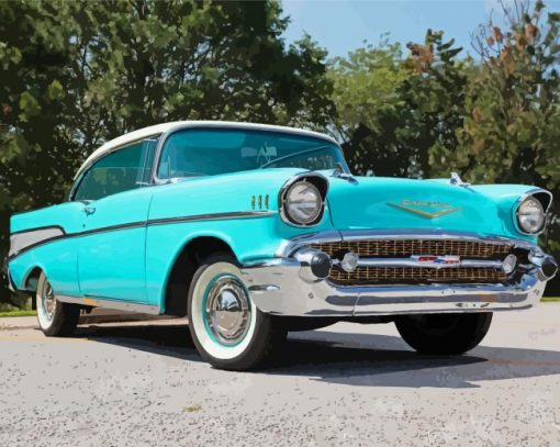 Blue 1957 Chevy Diamond Paintings