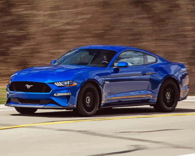 Blue 2018 GT Mustang Diamond Paintings