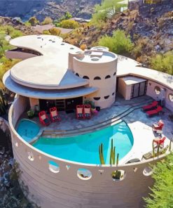 Circular Sun House By Frank Iloyd Wright Diamond Paintings