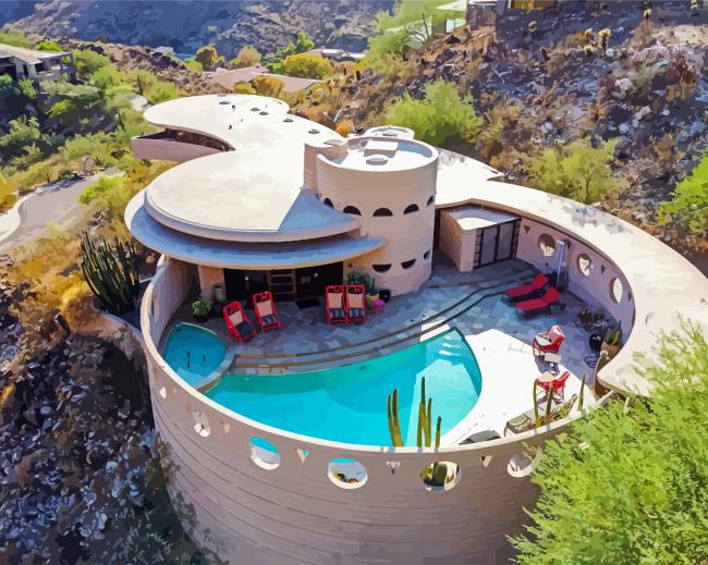 Circular Sun House By Frank Iloyd Wright Diamond Paintings