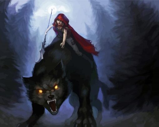 Cool Red Riding Art Diamond Paintings