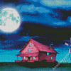 Courage The Cowardly Dog House At Night Diamond Paintings