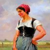 Farm Lady Wearing Bodice Diamond Paintings