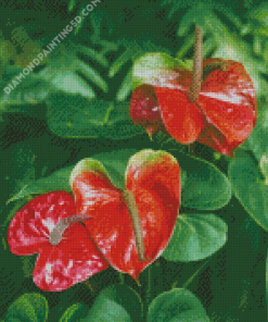 Flamingo Flowers Illustration Diamond Paintings