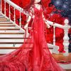 Girl In Red Dress Diamond Paintings