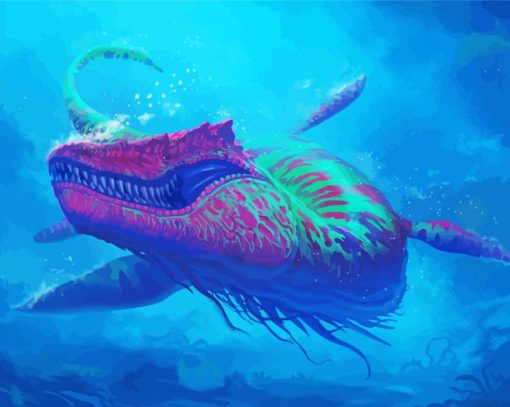 Green Pink Sea Monsters Diamond Paintings