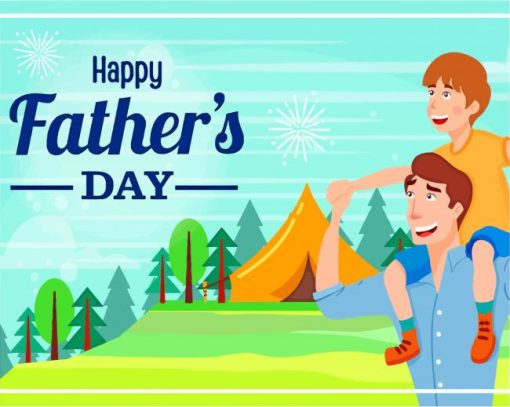 Happy Fathers Day Illustration Diamond Paintings