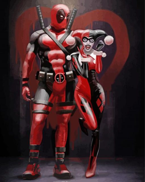 Harley And Deadpool Diamond Paintings