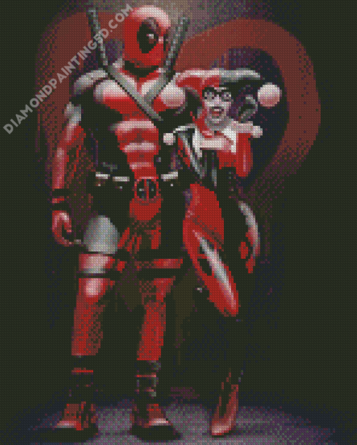 Harley And Deadpool Diamond Paintings