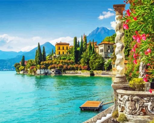 Italian Lakes Villa Monastero Lake Como Diamond Paintings