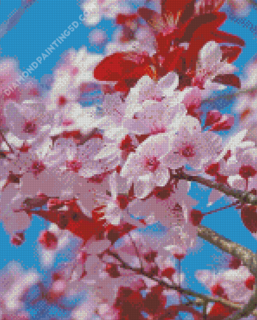 Japanese Cherry Blossom Bush Diamond Paintings